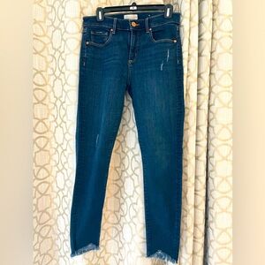 LOFT skinny jeans with frayed hem.  28/6